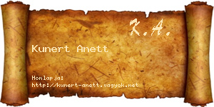 Kunert Anett névjegykártya